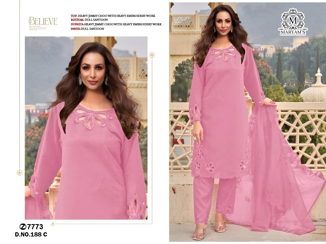  MARYAM’S 188 PAKISTANI EMBROIDERY WORK SALWAR SUIT