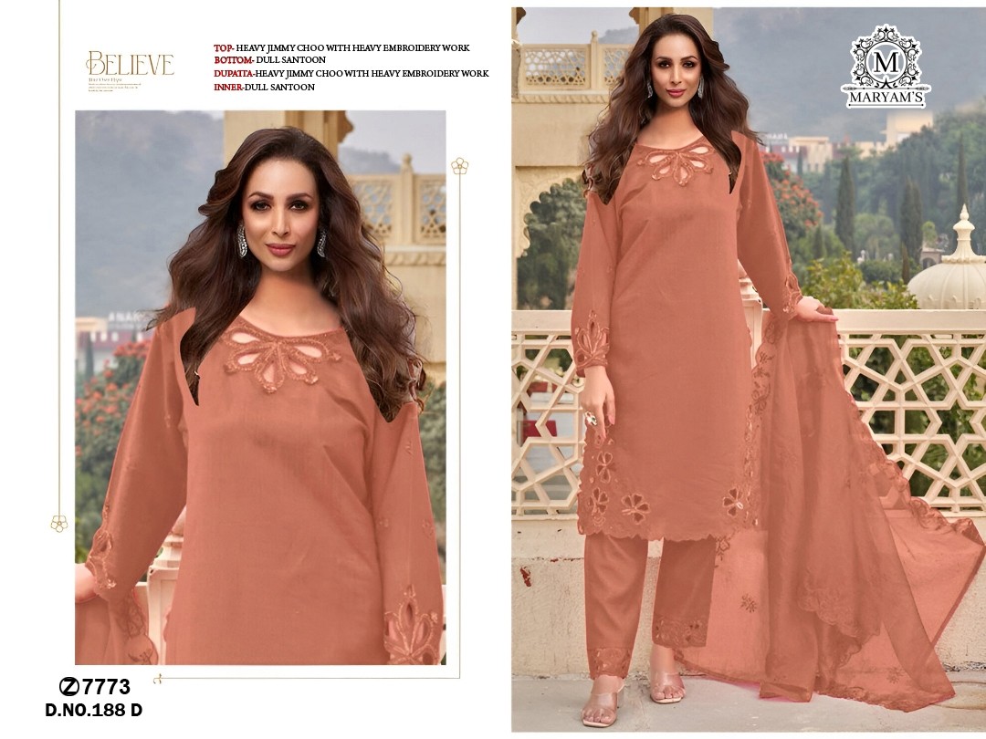  MARYAM’S 188 PAKISTANI EMBROIDERY WORK SALWAR SUIT