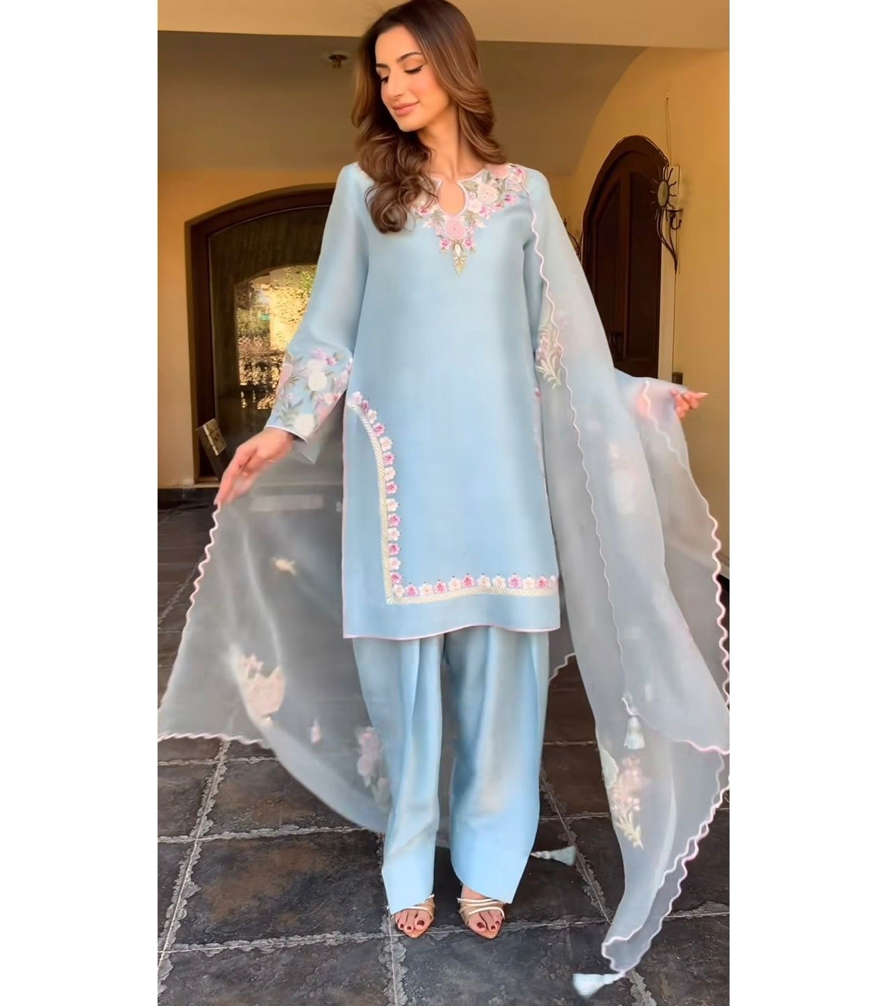 BE 379 MOST TRENDING FARSHI EMBROIDERY WORK SALWAR SUIT