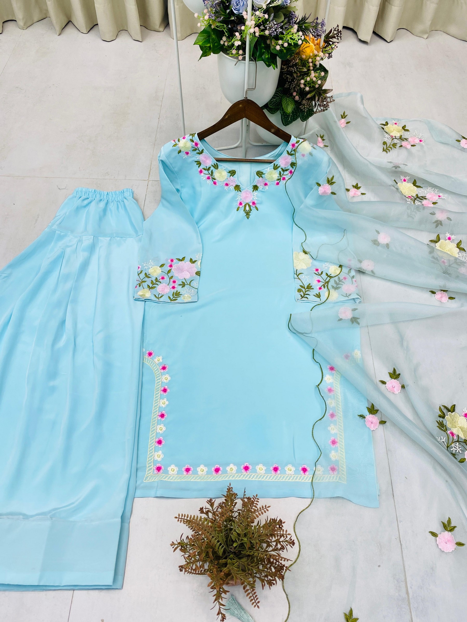 BE 379 MOST TRENDING FARSHI EMBROIDERY WORK SALWAR SUIT