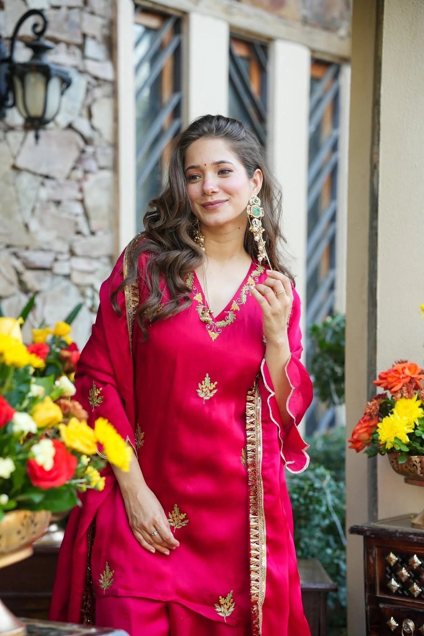 Stylish Pink Frendy Silk Kurta Palazzo Set with Embroidery Sequence Work Festive Wear Outfit