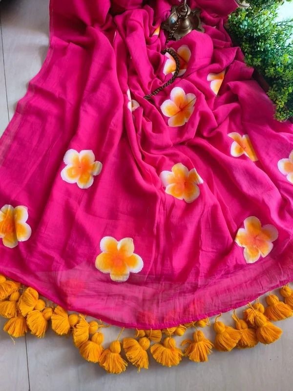 VF 101 PARTY WEAR  SOFT MUL MUL SLAB COTTON SAREE SAREES WITH  FLOWRS PRINT SAREES 