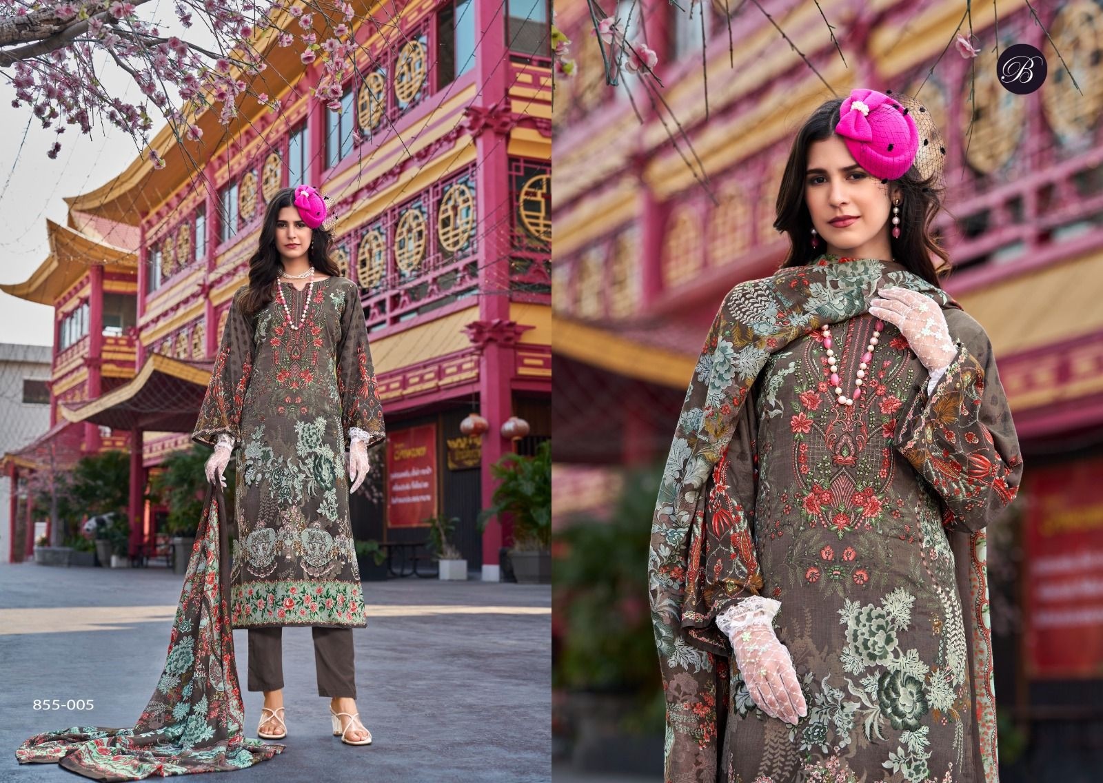 BELLIZA BY NAIRA VOL-109 PURE COTTON WITH PRINTED UNSTICHAD MATIRAL SUIT