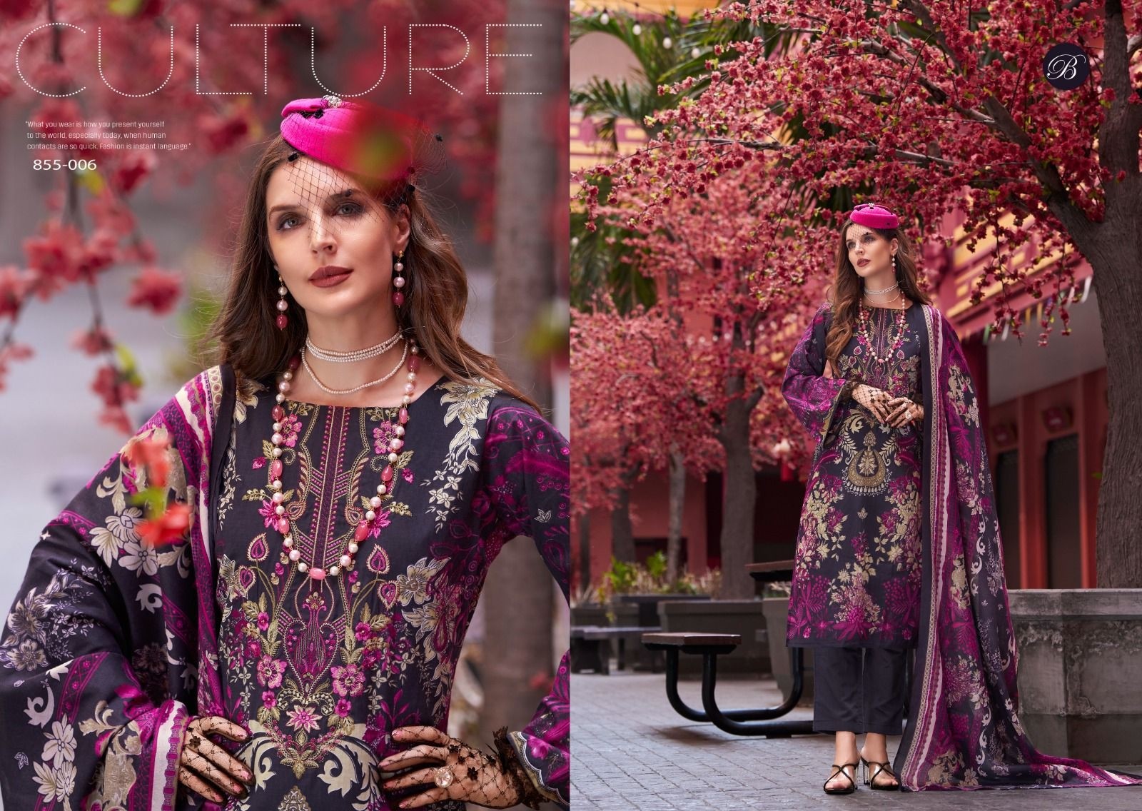 BELLIZA BY NAIRA VOL-109 PURE COTTON WITH PRINTED UNSTICHAD MATIRAL SUIT