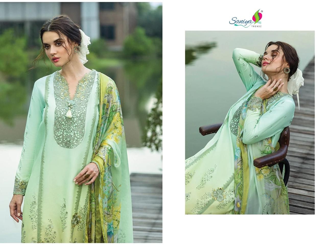 SANIYA TRENDZ MUSHQ 7137 PAKISTANI COTTON SUITS SUMMER COLLETION