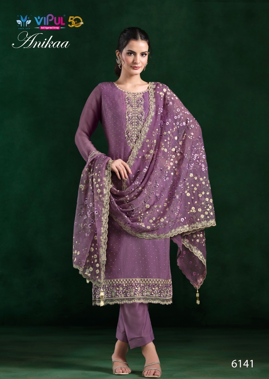 VIPUL BY ANKAA 6141 TO 6146 PARTY WEAR SALWAR SUIT WITH EMBROIDERY WORK