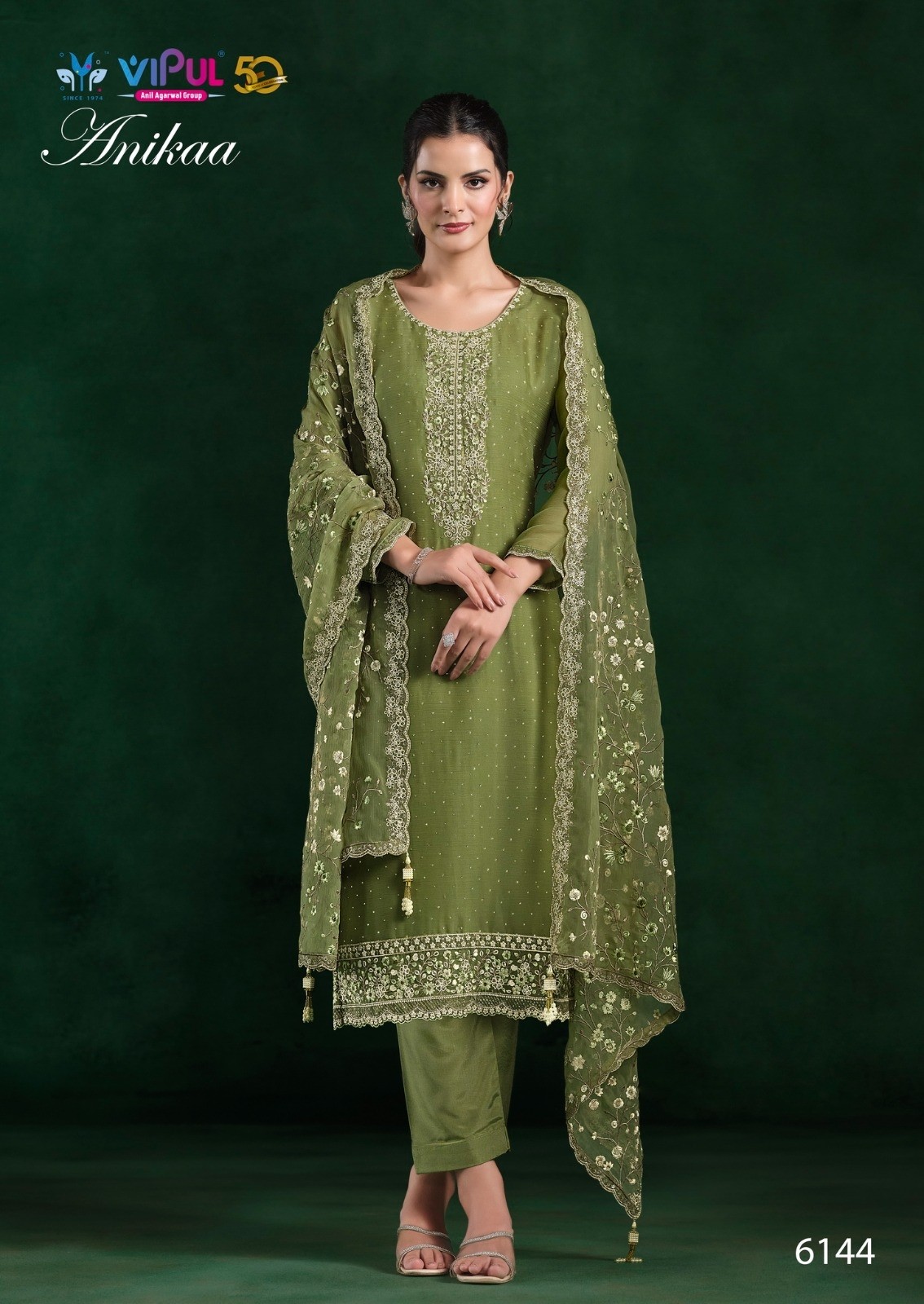 VIPUL BY ANKAA 6141 TO 6146 PARTY WEAR SALWAR SUIT WITH EMBROIDERY WORK