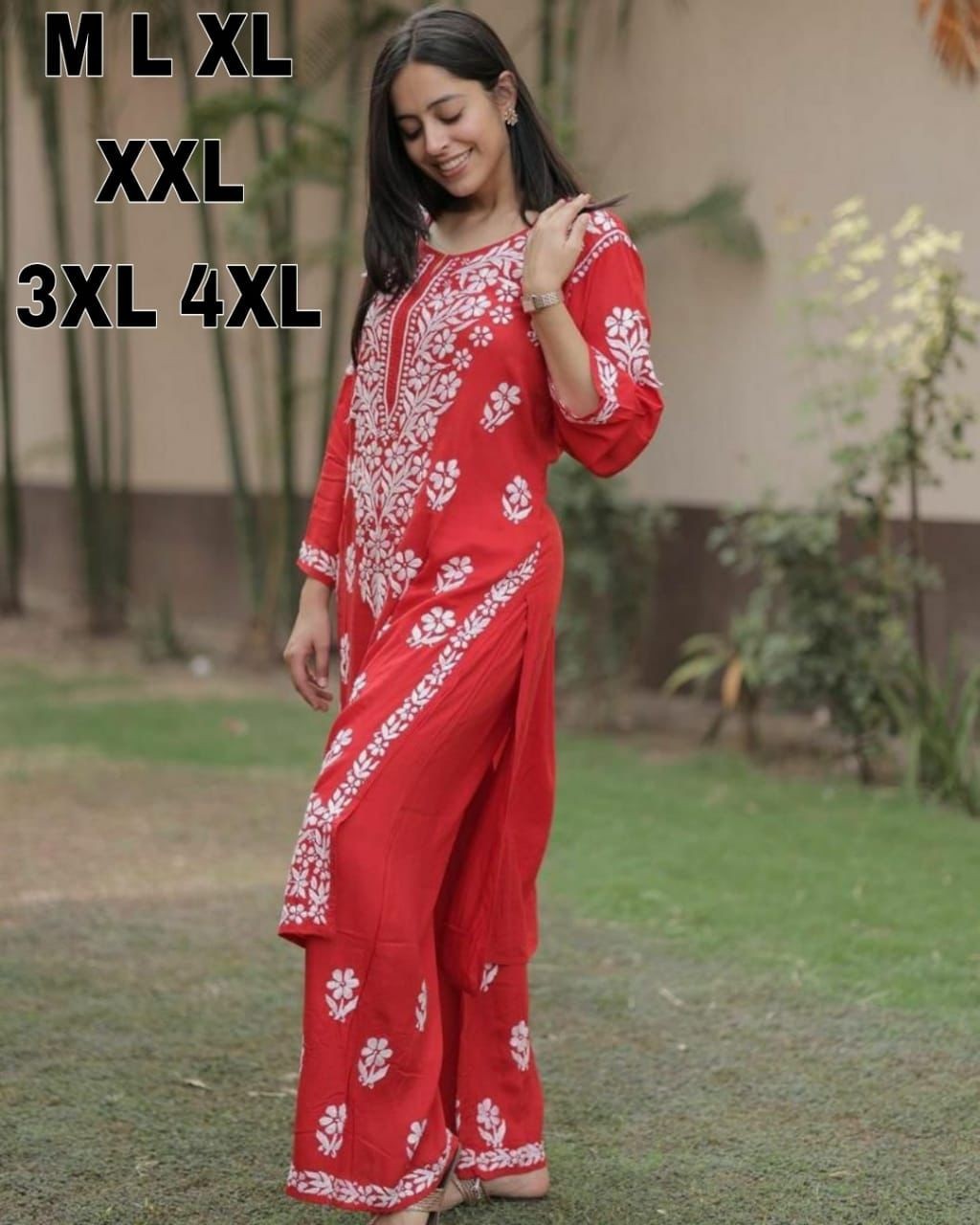 NEW TREDITIONALCHIKANKARI KURATIS FOR WOMEN PENT WITH DUPATTA SET 