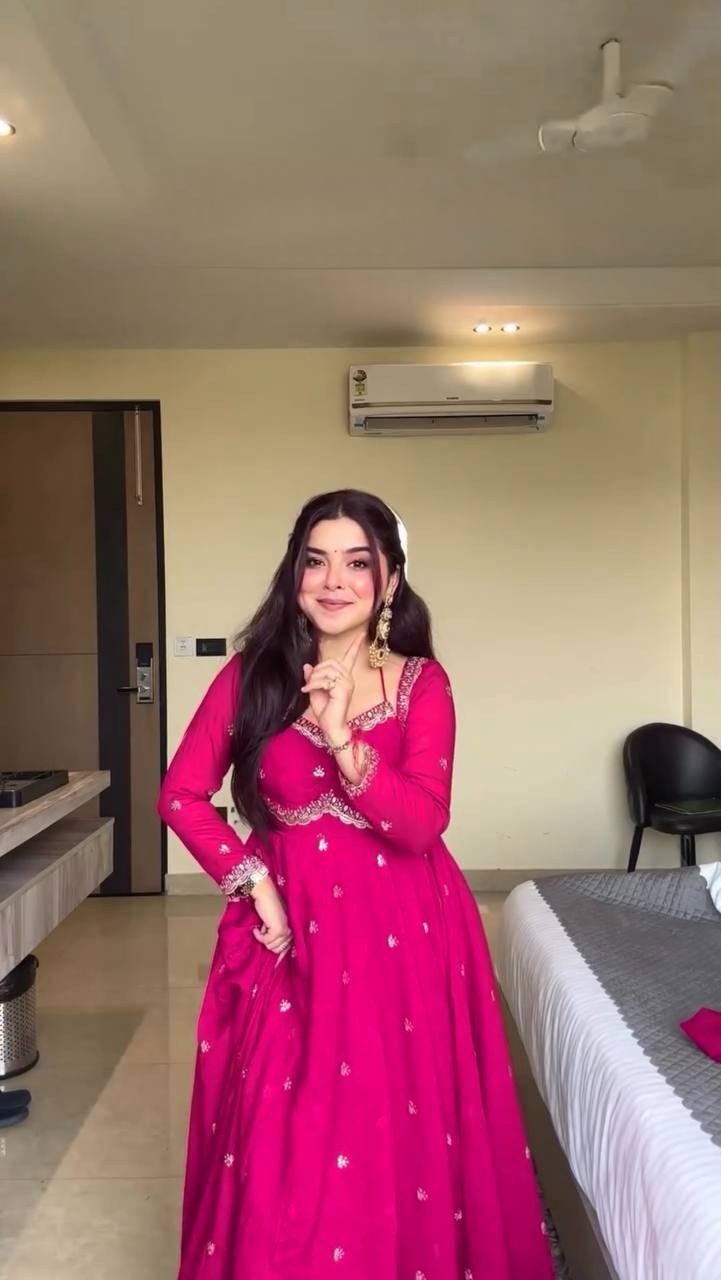 NSR 874 DESIGNER PARTY WEAR GOWN WITH EMBROIDERY WORK