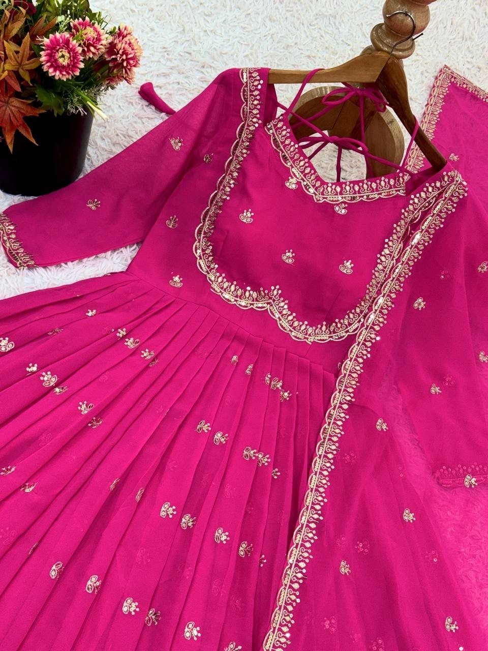 NSR 874 DESIGNER PARTY WEAR GOWN WITH EMBROIDERY WORK
