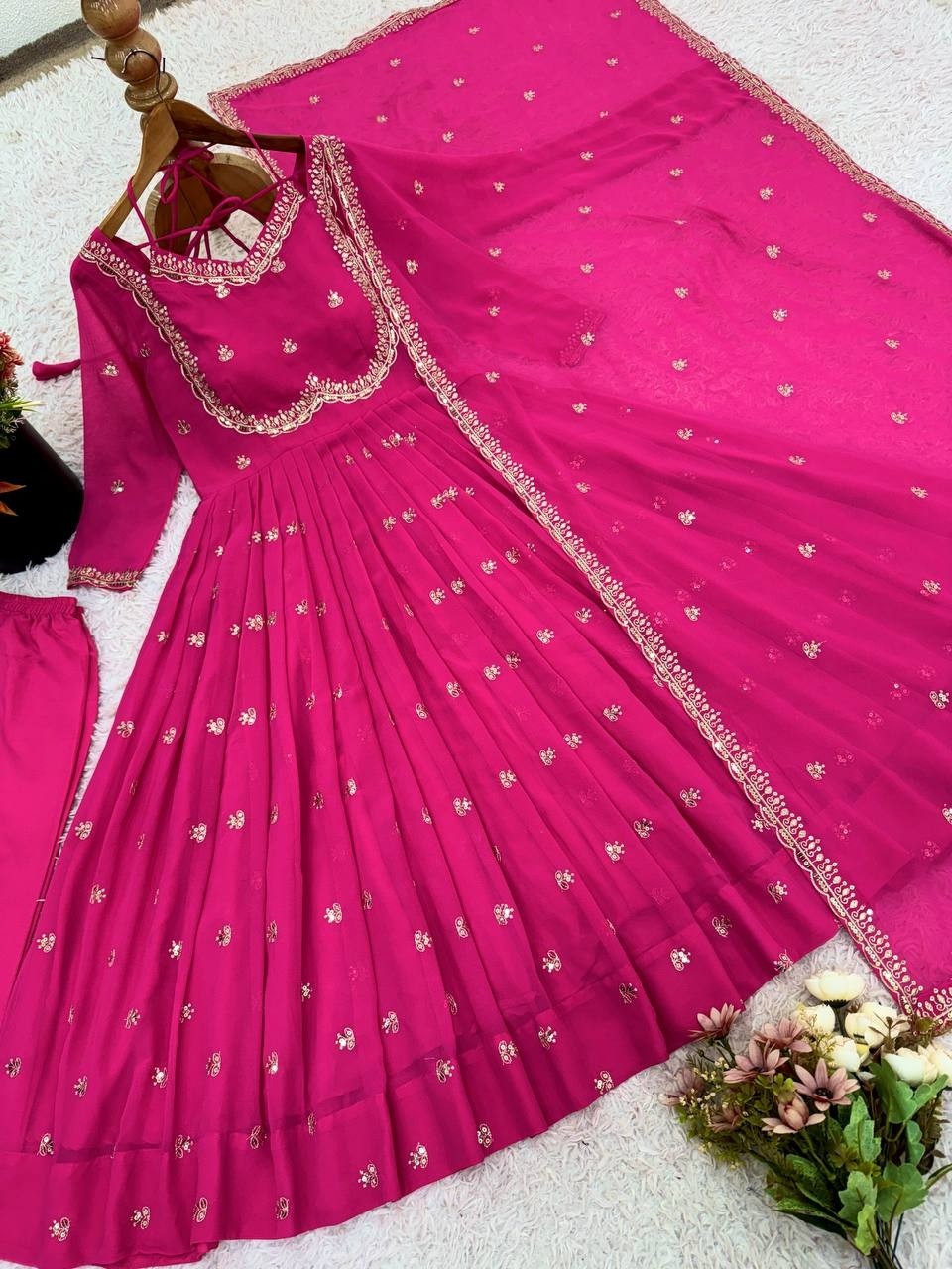 NSR 874 DESIGNER PARTY WEAR GOWN WITH EMBROIDERY WORK
