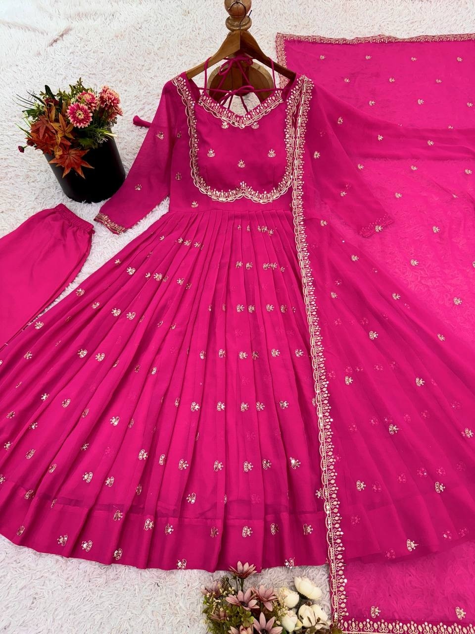 NSR 874 DESIGNER PARTY WEAR GOWN WITH EMBROIDERY WORK