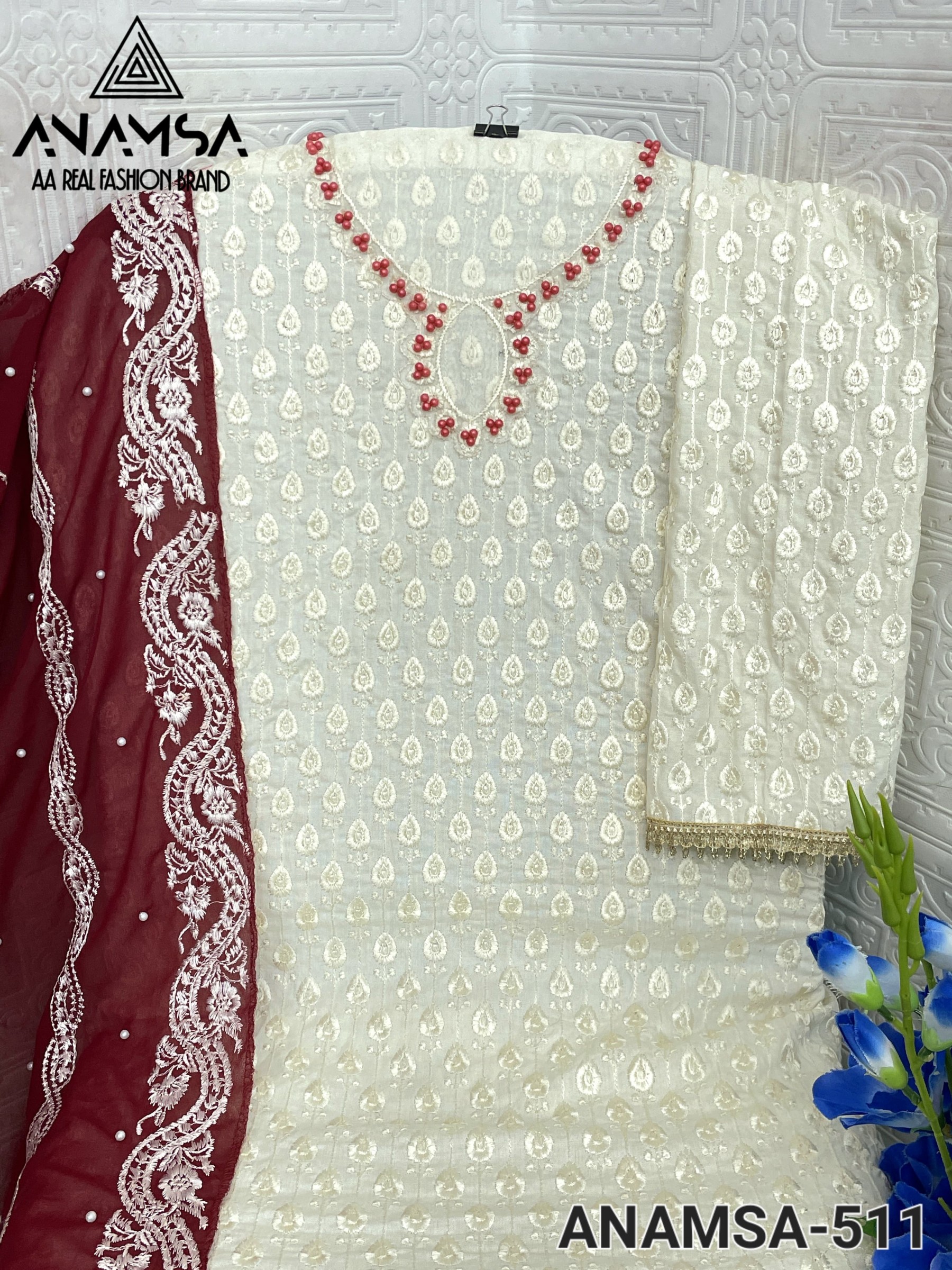 ANAMSA 511 GEORGTTE PAKISTANI DESIGNER SALWAR SUIT