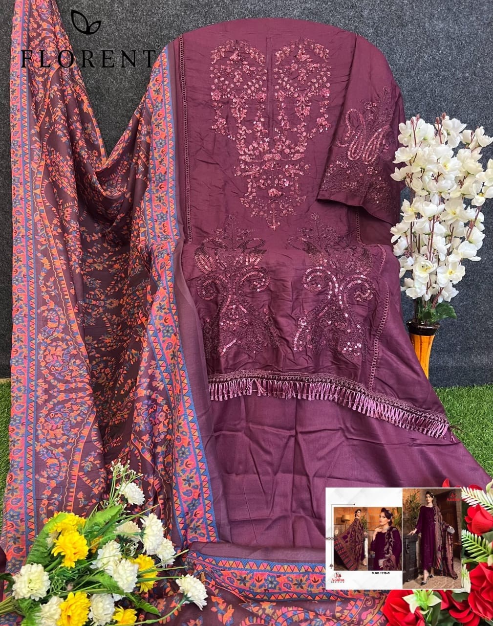 AASHA DESIGNER 1139 RAYON PAKISTANI SALWAR SUIT