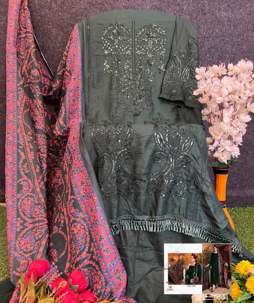 AASHA DESIGNER 1139 RAYON PAKISTANI SALWAR SUIT
