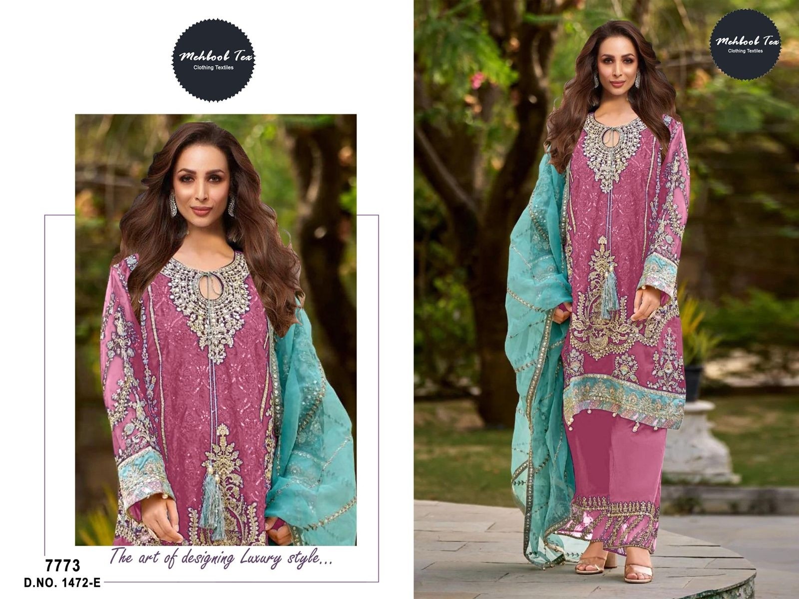 MEEHBOOB TEX 1472 PAKISTANI ORGENZA SILK WITH EMBROIDERY SUIT