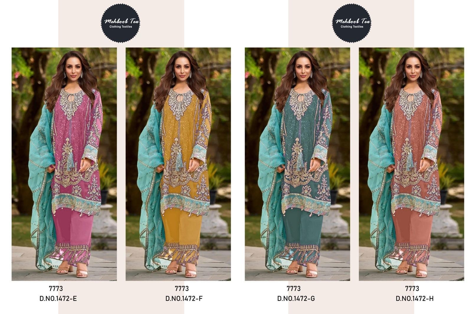 MEEHBOOB TEX 1472 PAKISTANI ORGENZA SILK WITH EMBROIDERY SUIT