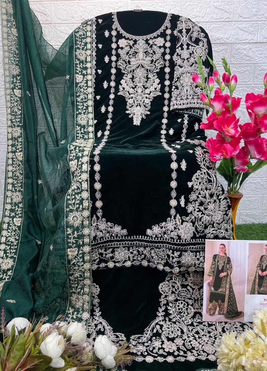  DEEPSY SUITS 32222 PAKISTANI VELVET EMBROIDERY SUIT