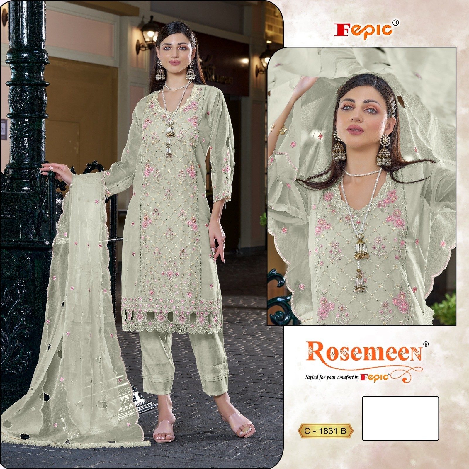  FEPIC ROSEMEEN 1831 BEUTIFUL PAKISTANI PARTY WEAR COLLETION SUIT