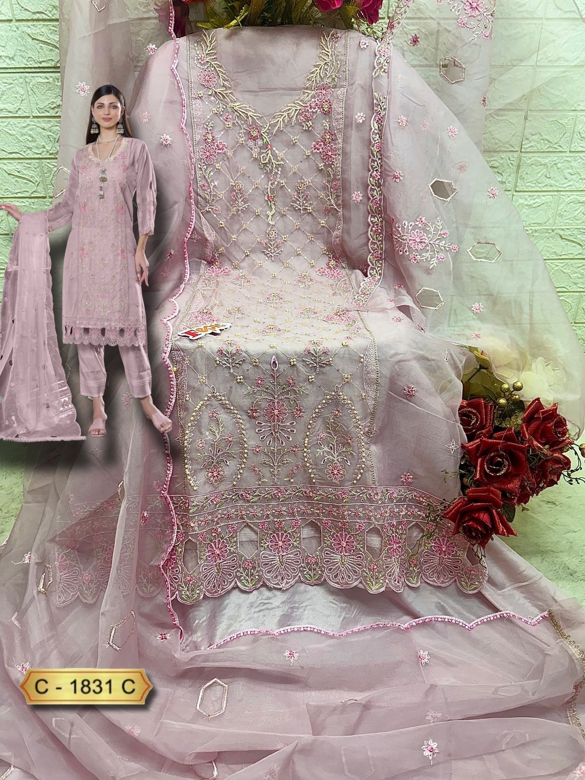 FEPIC ROSEMEEN 1831 BEUTIFUL PAKISTANI PARTY WEAR COLLETION SUIT