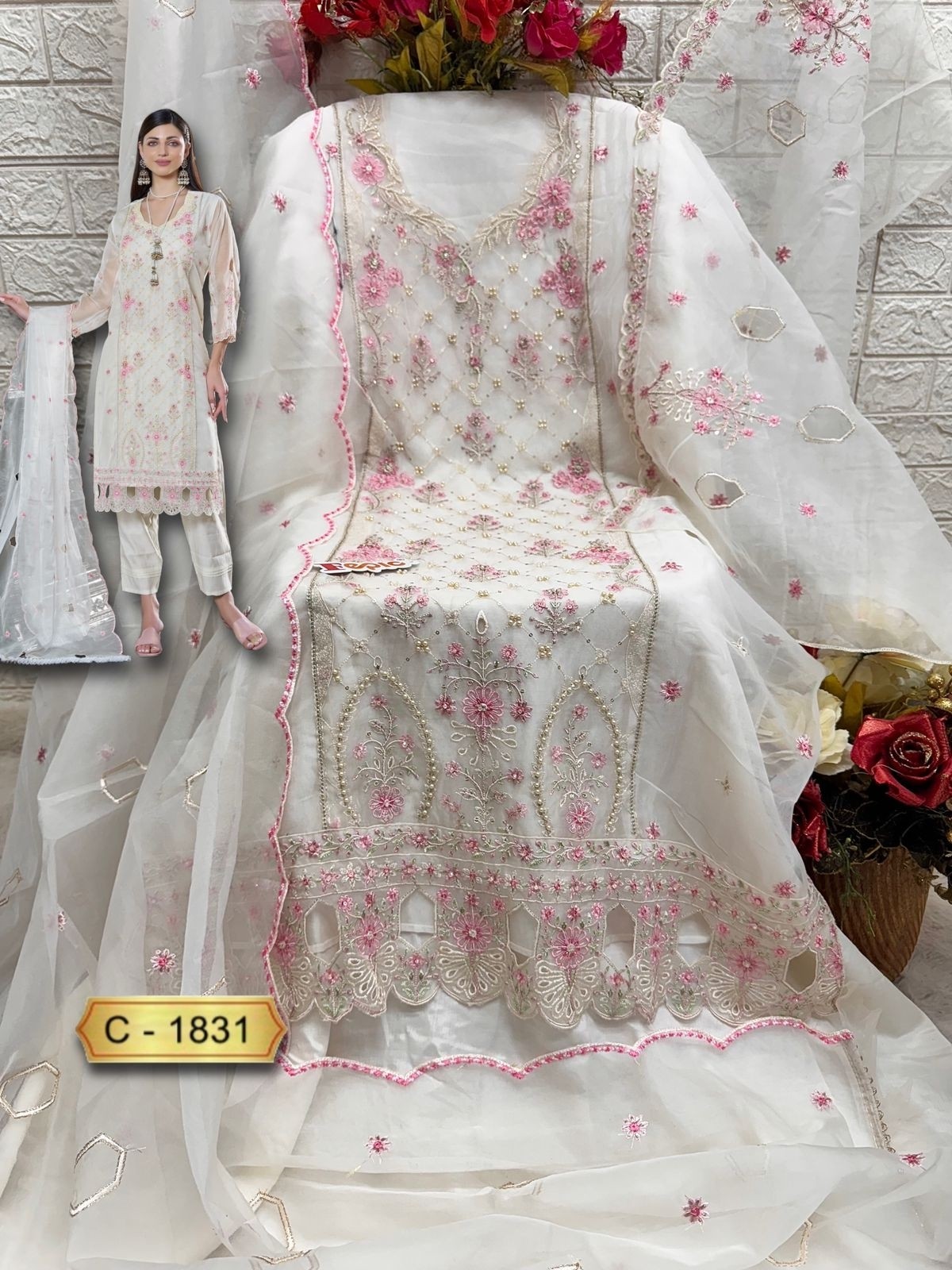  FEPIC ROSEMEEN 1831 BEUTIFUL PAKISTANI PARTY WEAR COLLETION SUIT