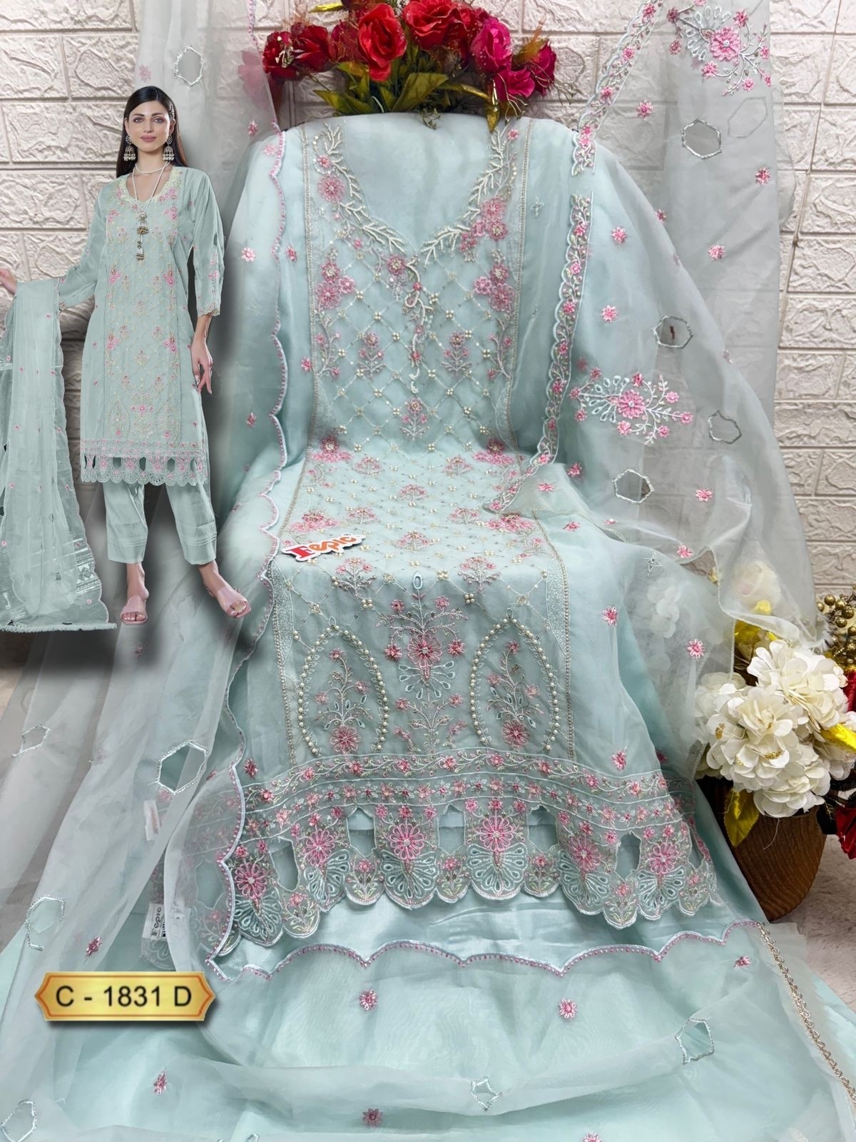  FEPIC ROSEMEEN 1831 BEUTIFUL PAKISTANI PARTY WEAR COLLETION SUIT