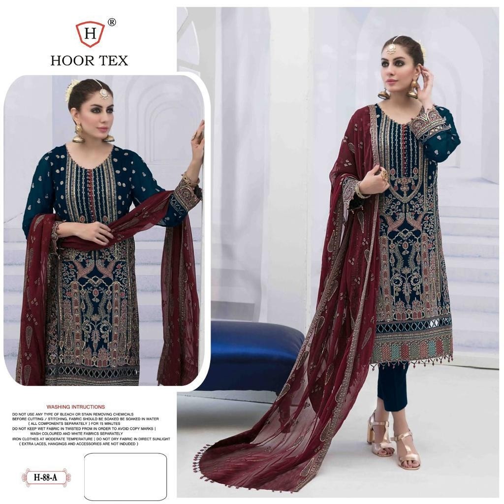 HOOR H 88 PAKISTANI SEMI STICHAD SALWAR SUIT