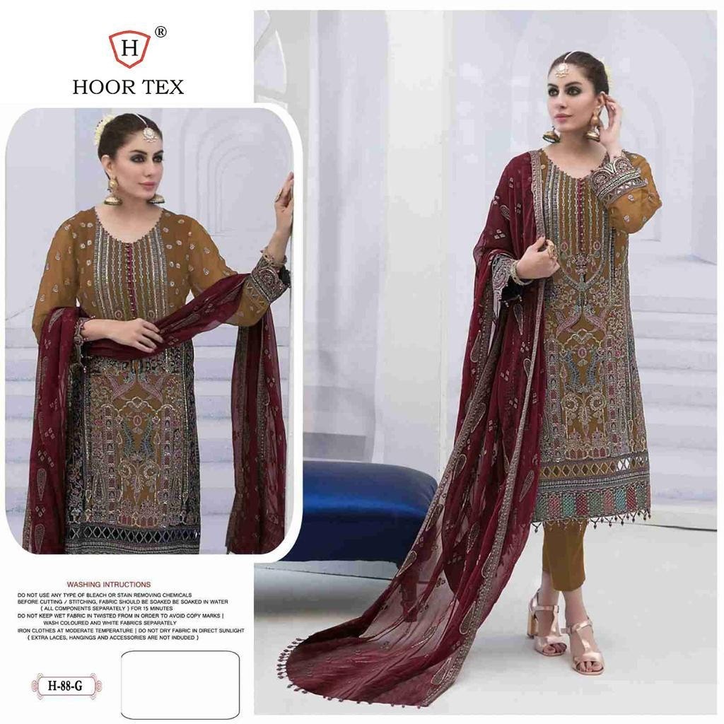 HOOR H 88 PAKISTANI SEMI STICHAD SALWAR SUIT