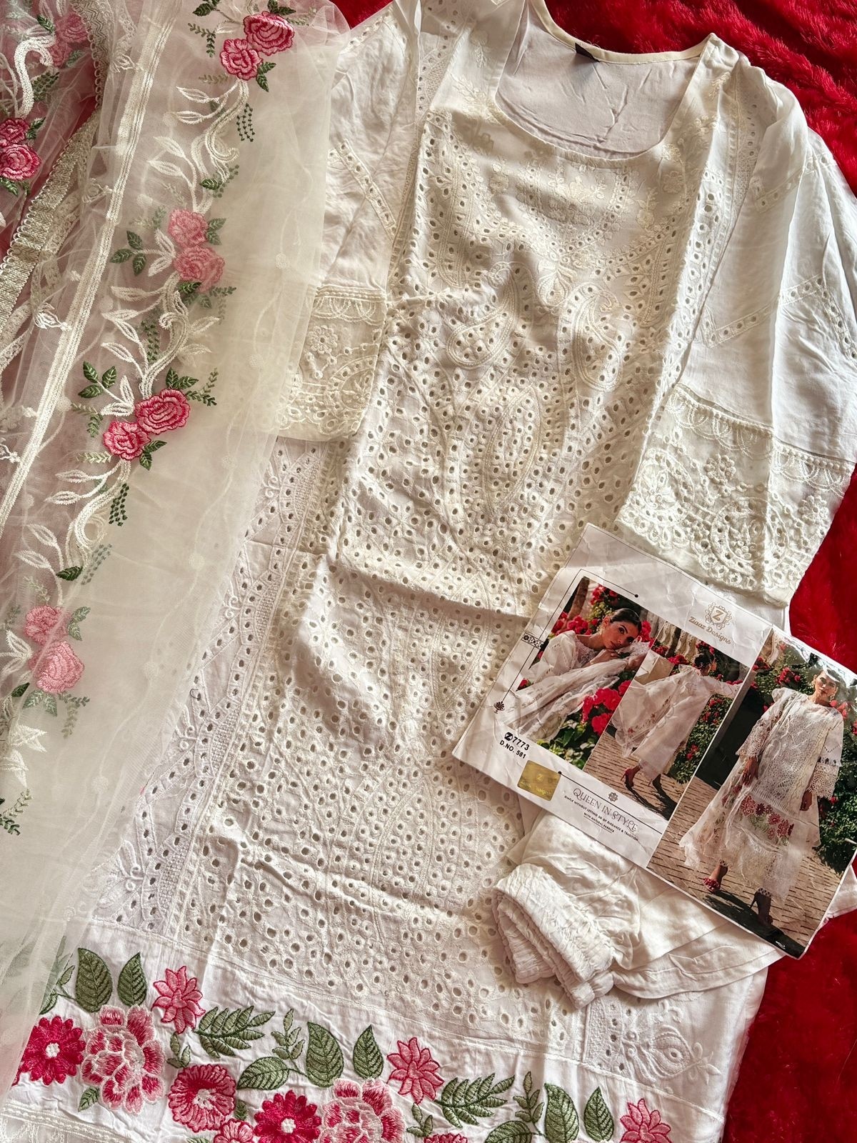 Ziaaz Designs -566 and 581 semi stitched Pakistani designer salwar suit