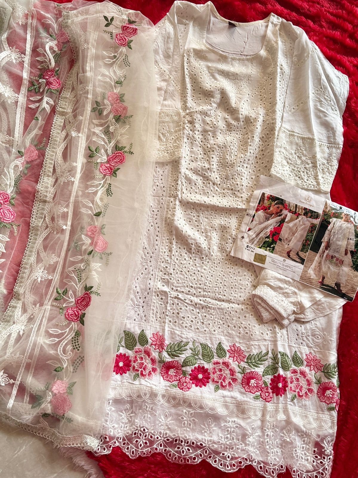Ziaaz Designs -566 and 581 semi stitched Pakistani designer salwar suit