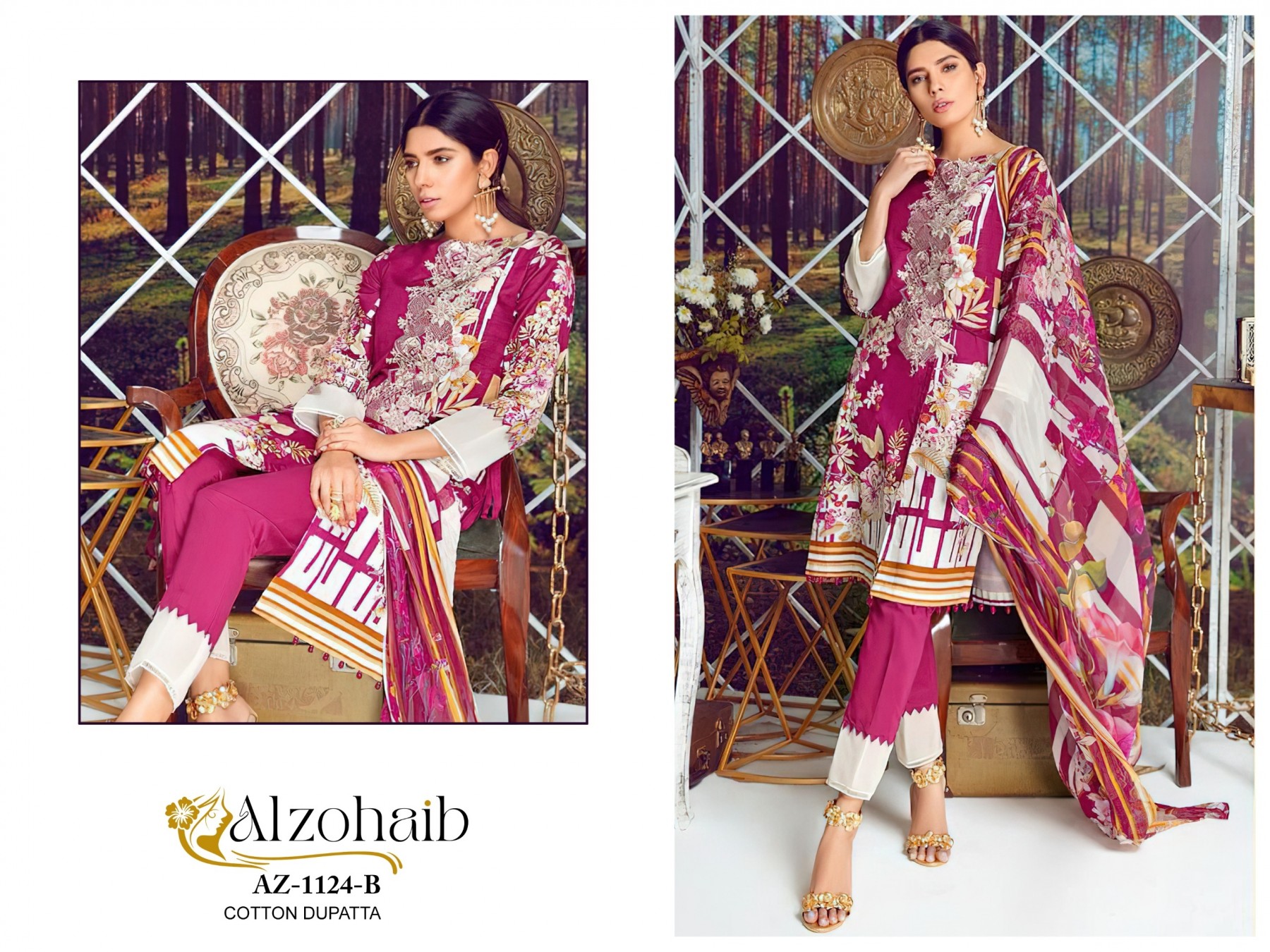 ALZOHAIB AZ-1124 PAKISTANI LAWN COTTON COLLETION