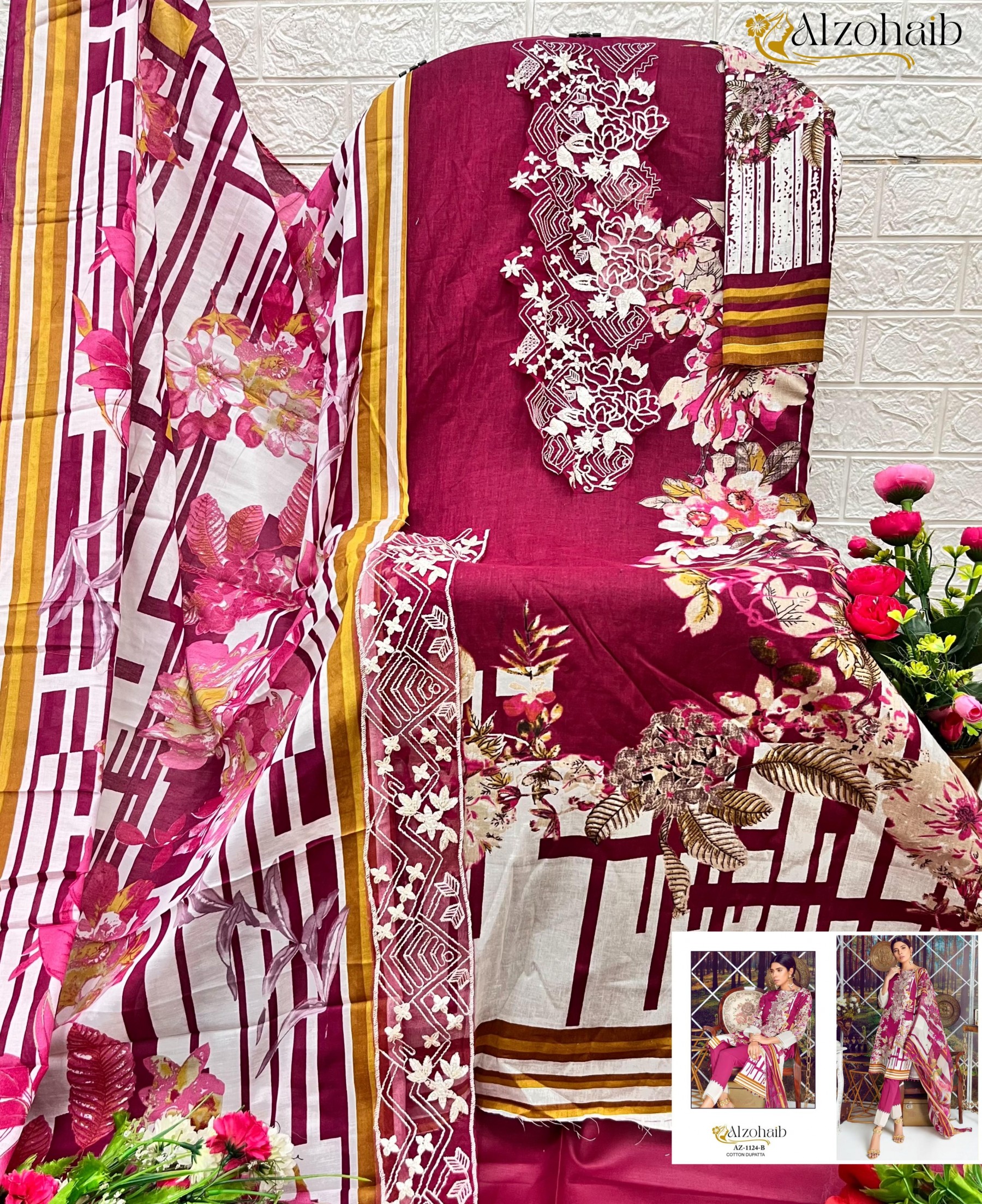 ALZOHAIB AZ-1124 PAKISTANI LAWN COTTON COLLETION