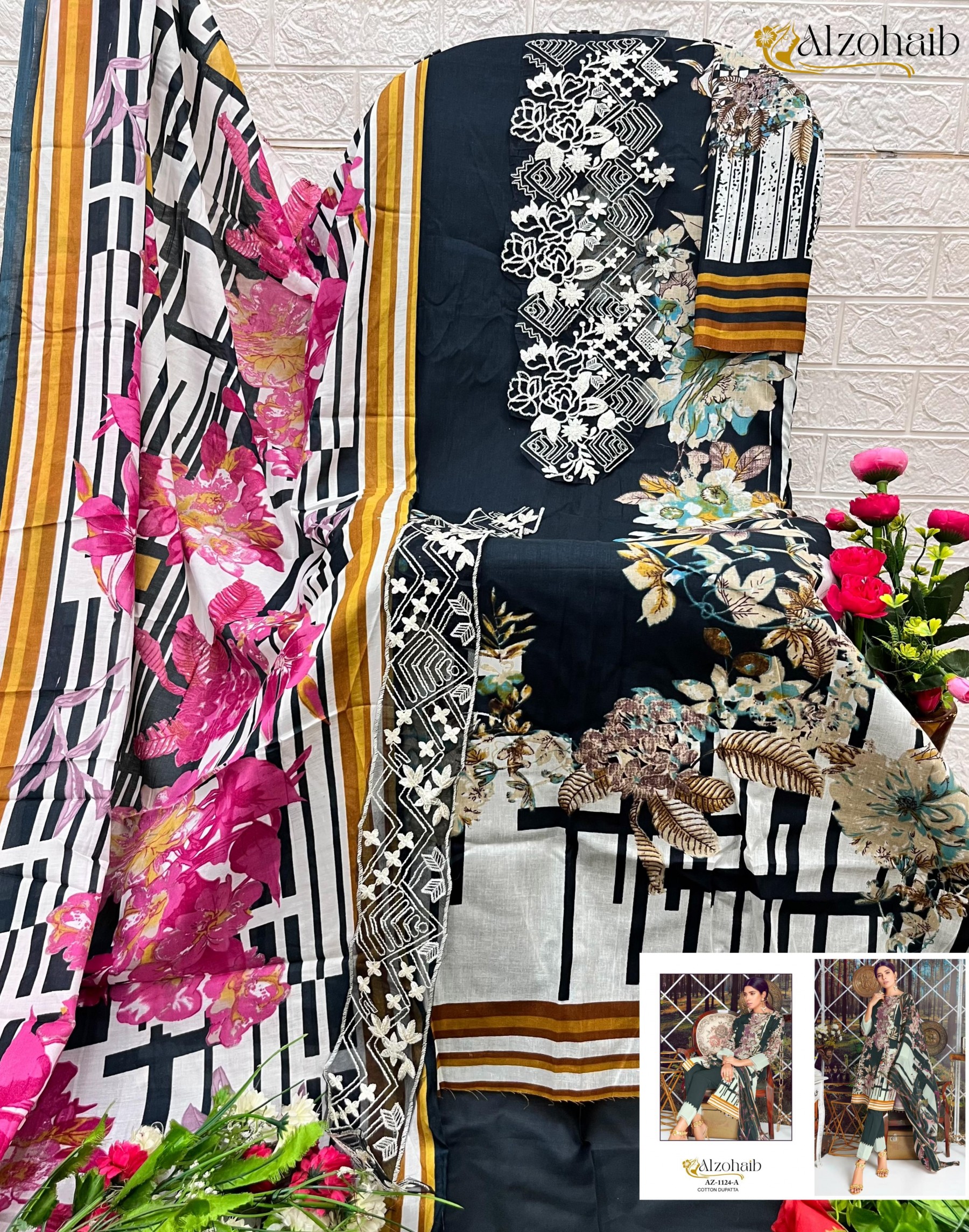 ALZOHAIB AZ-1124 PAKISTANI LAWN COTTON COLLETION