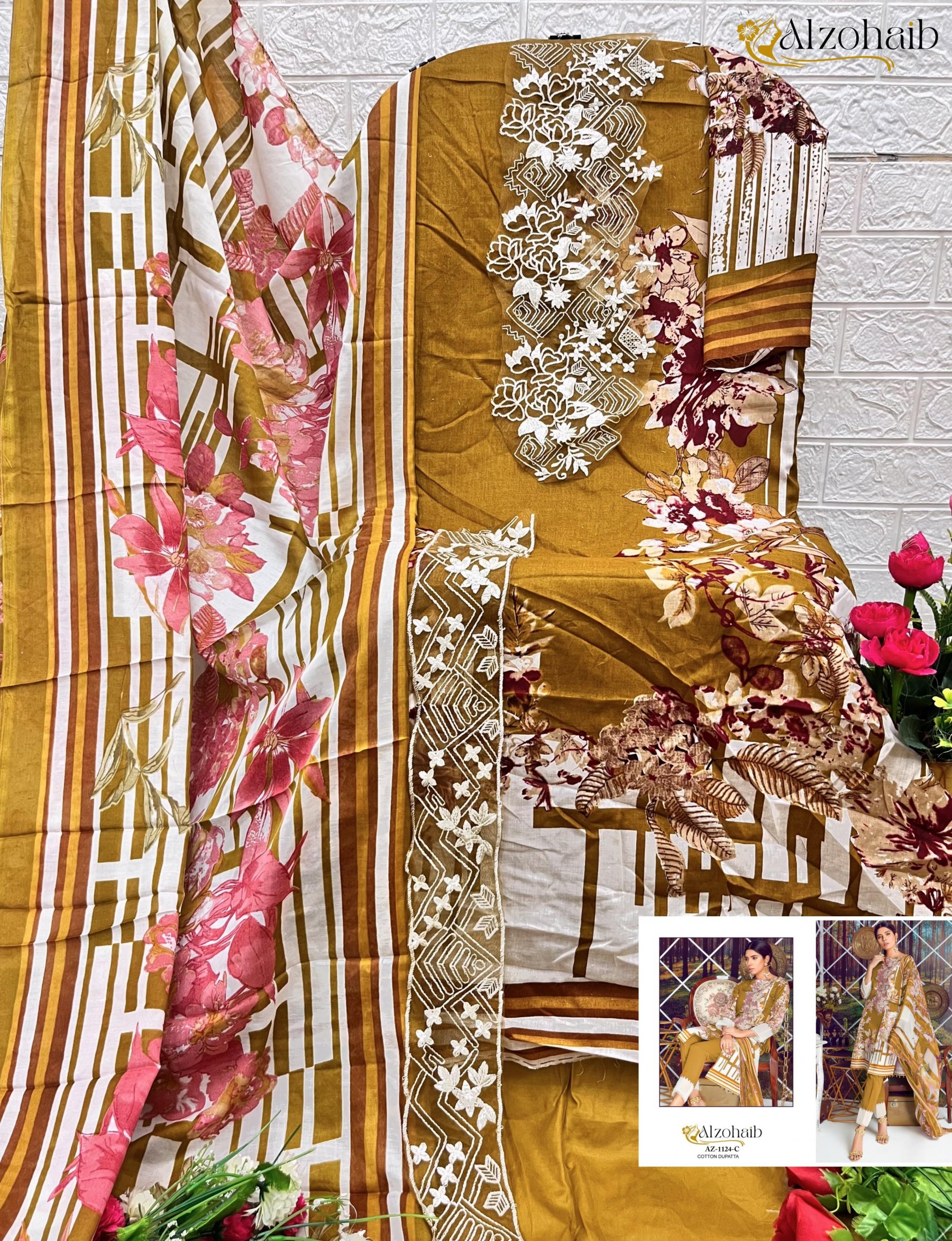 ALZOHAIB AZ-1124 PAKISTANI LAWN COTTON COLLETION