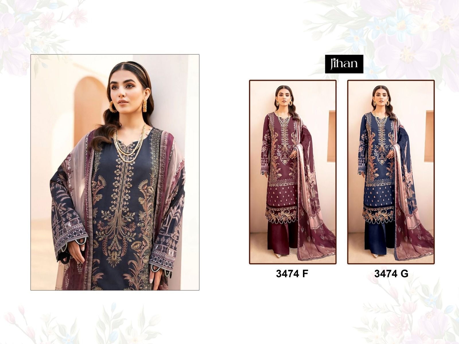 JIHAN-3374 CHEVRON LUXURY LAWN COLLECTION BY JIHAN