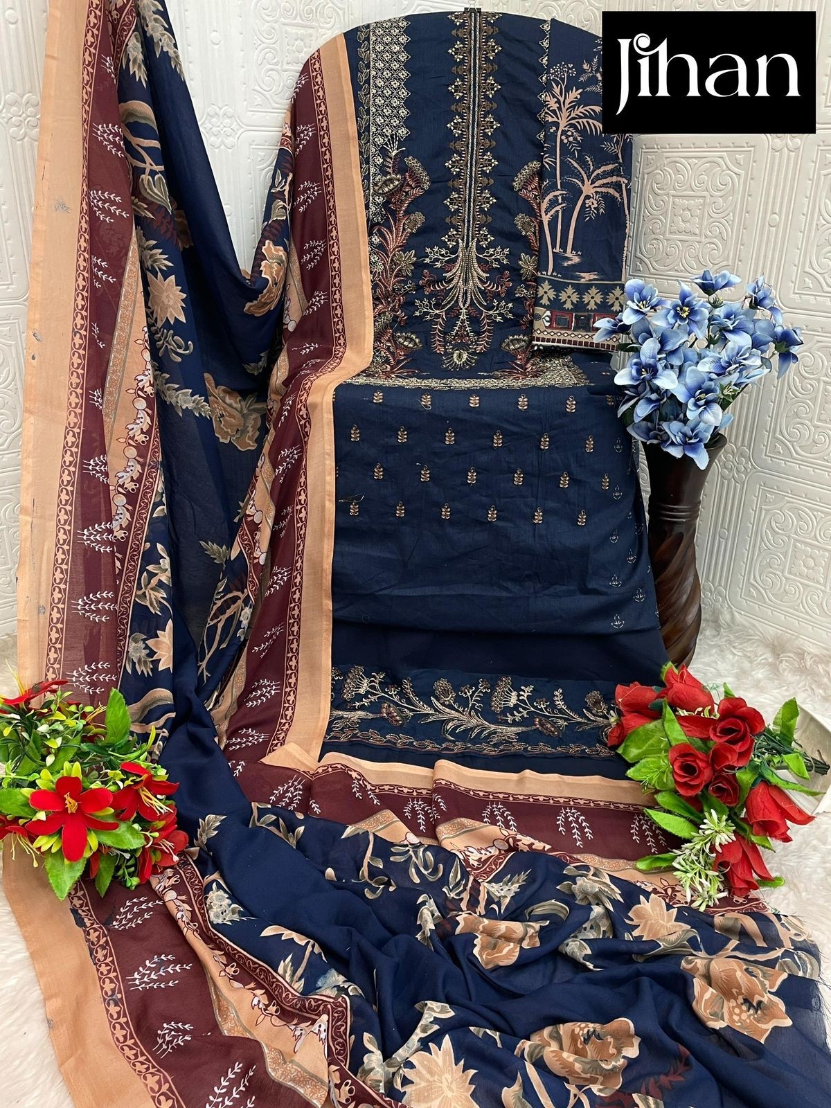 JIHAN-3374 CHEVRON LUXURY LAWN COLLECTION BY JIHAN