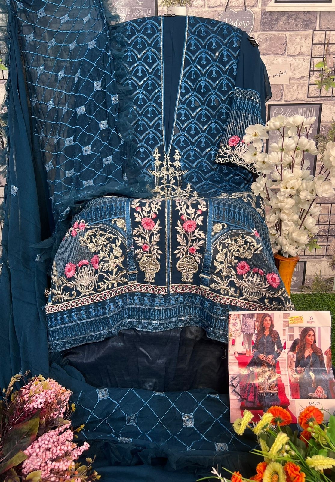 DEEPSY SUITS  DESIGN 1031PAKISTANI GEORGTTE SALWAR SUIT