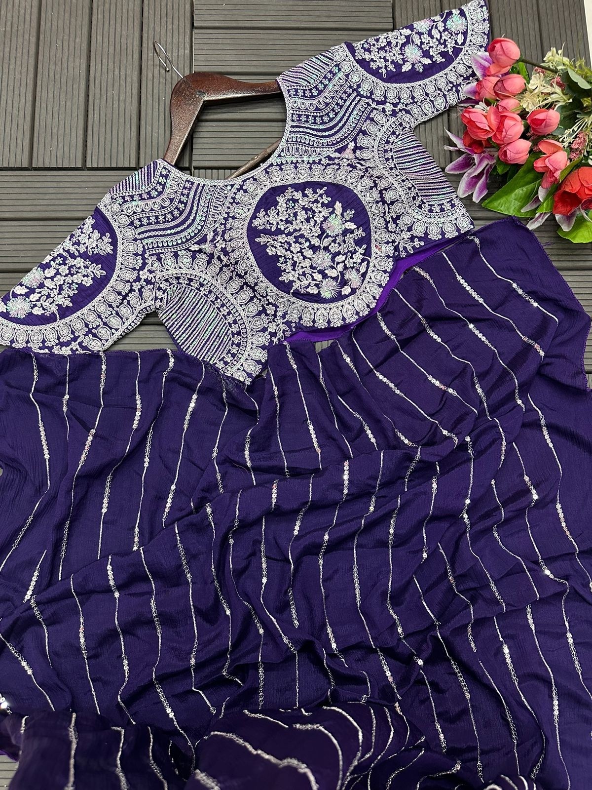 HB-144 DESIGNER PARTY WEAR LAHENGA SAREE WITH STICH BLOUSE WITH EMBROIDERY WORK