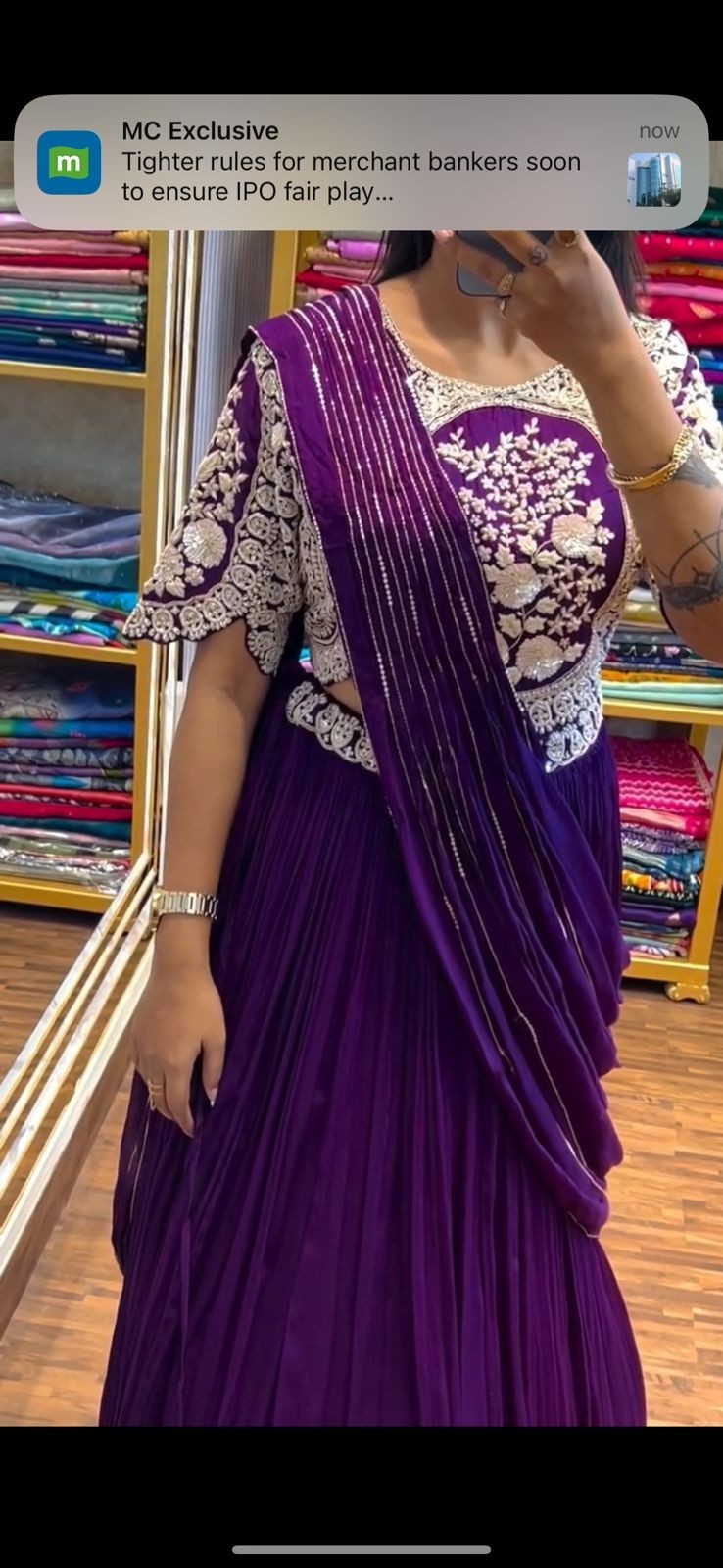 HB-144 DESIGNER PARTY WEAR LAHENGA SAREE WITH STICH BLOUSE WITH EMBROIDERY WORK