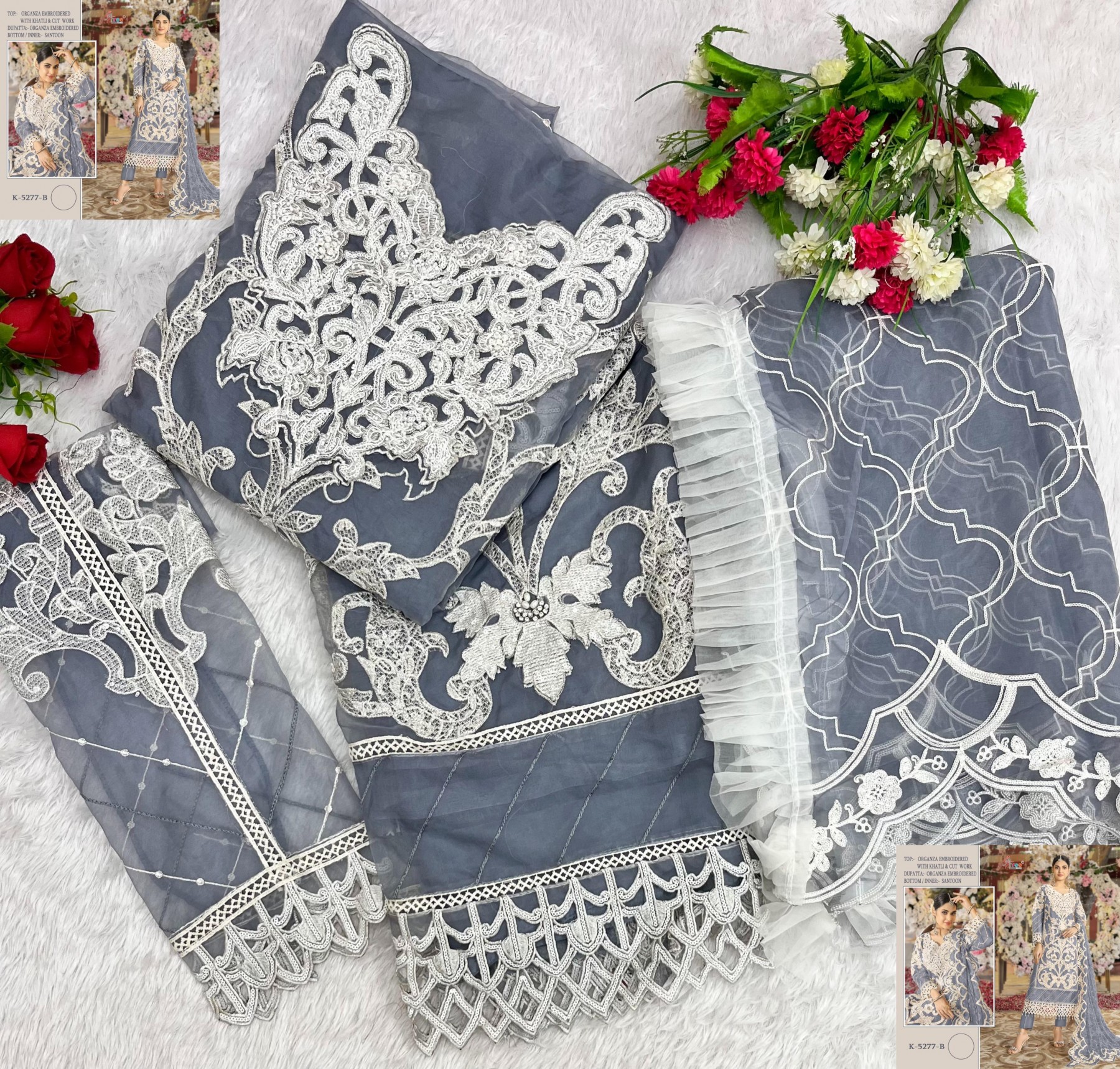 SHREE FAB K-5277 PAKISTANI HEAVY ORAGENZA SILK SALWAR SUIT