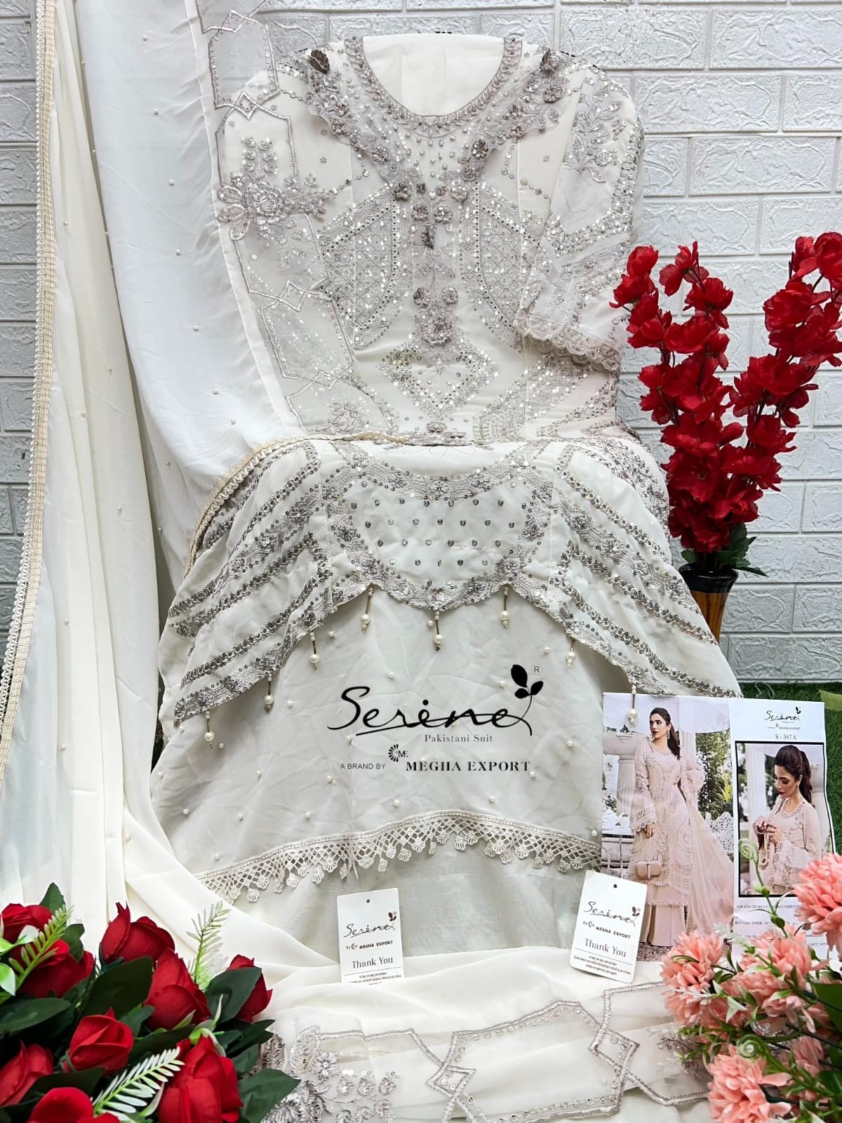 SERINE  S-367 PAKISTANI FOX GEORGETTE HEAVY EMBROIDERED WORK