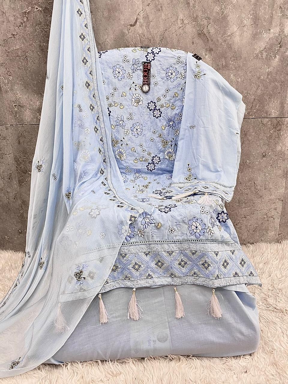 HOOR  TEX H-325 PAKISTANI COTTON WITH EMBROIDERY WORK