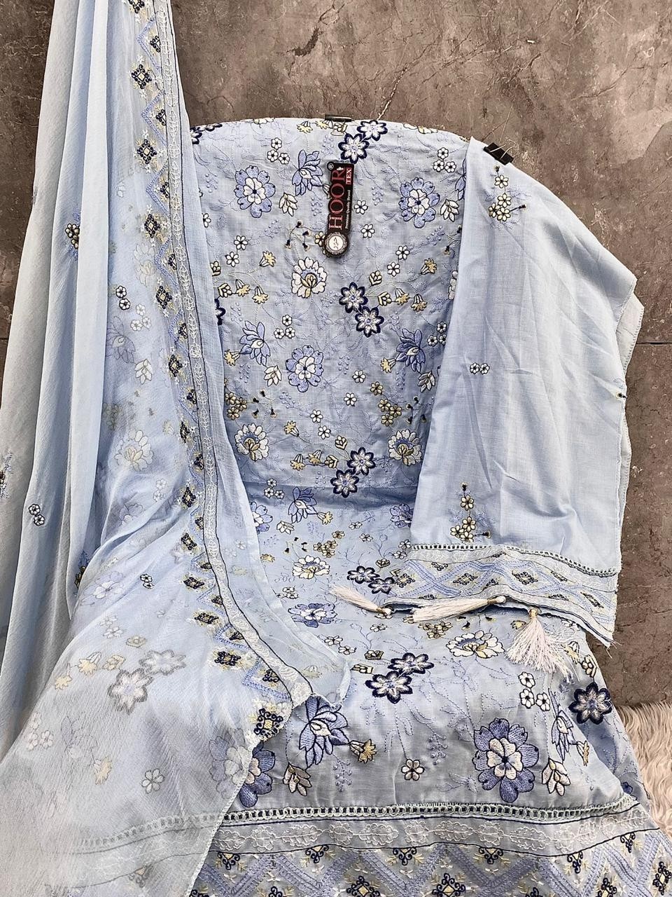 HOOR  TEX H-325 PAKISTANI COTTON WITH EMBROIDERY WORK
