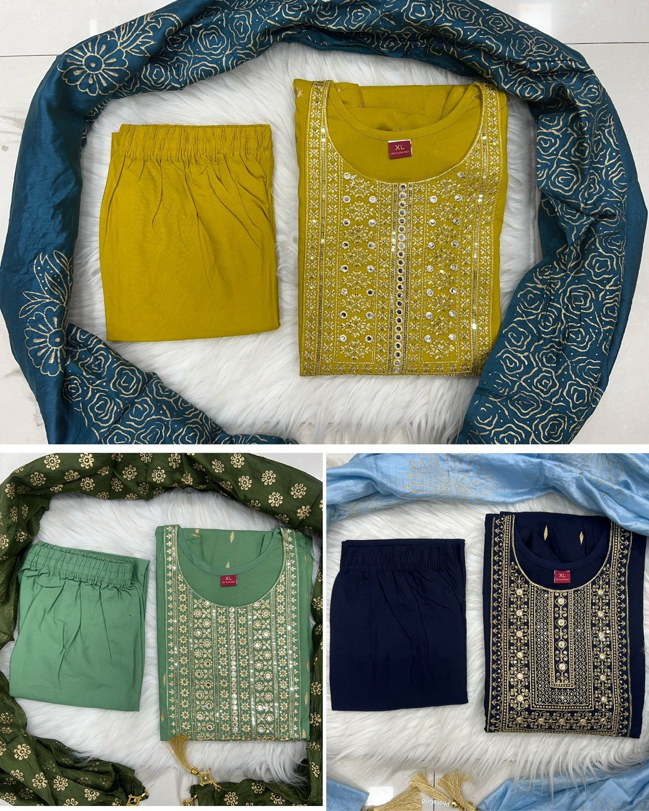 BULE HILS FESTIVAL SAPRKAL RAYON KURATI 3PCS SET 