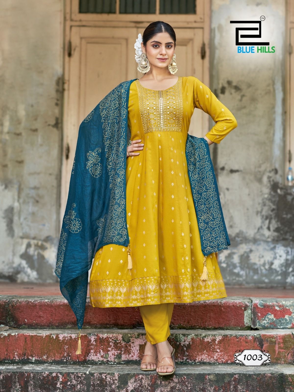 BULE HILS FESTIVAL SAPRKAL RAYON KURATI 3PCS SET 