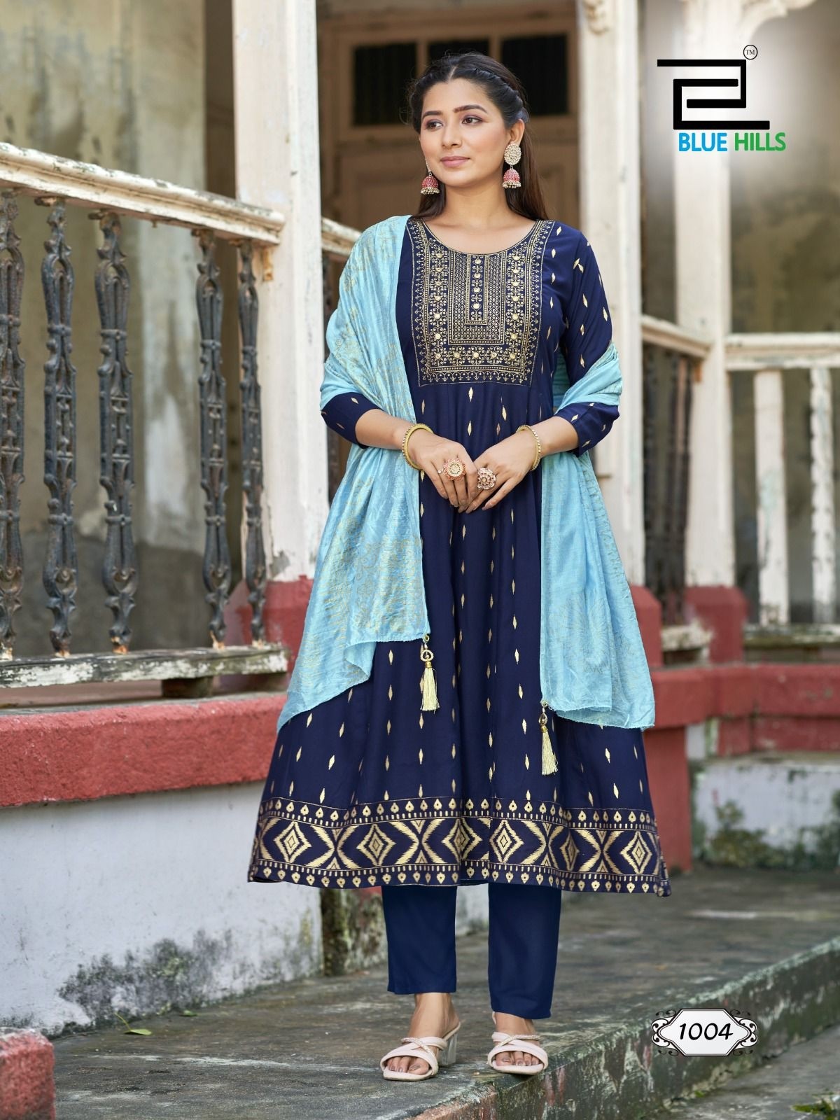 BULE HILS FESTIVAL SAPRKAL RAYON KURATI 3PCS SET 