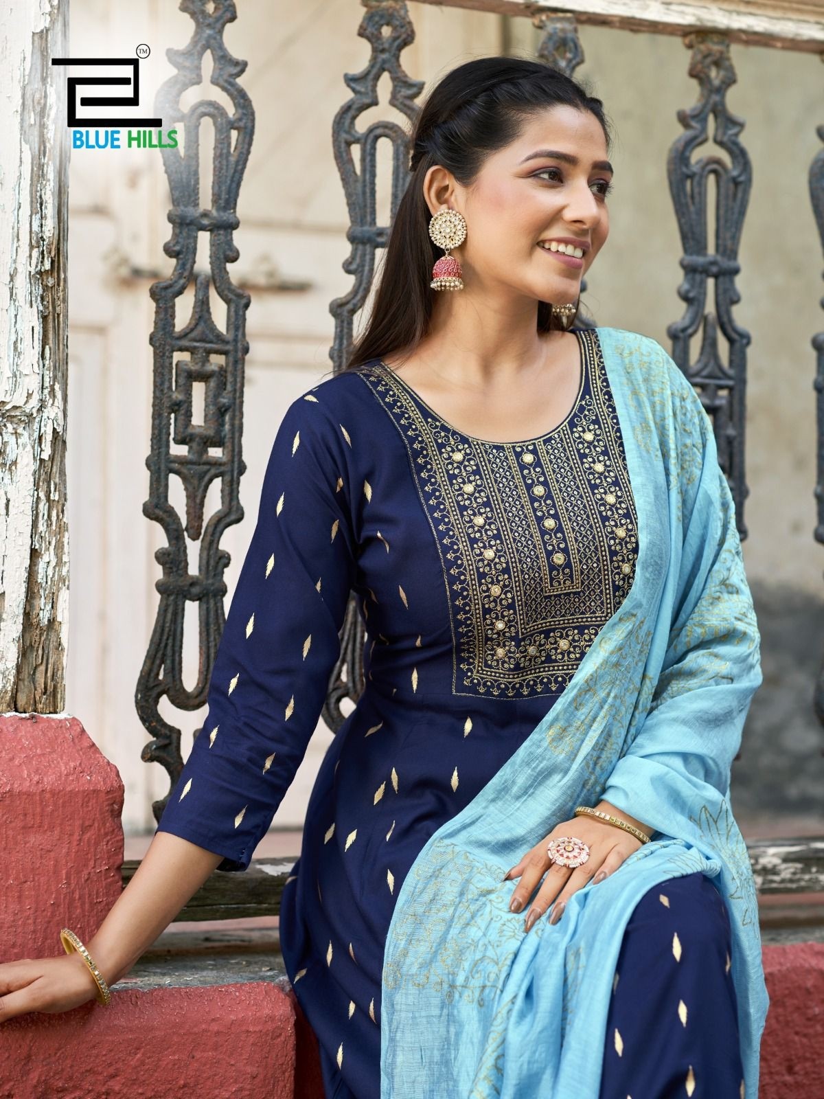 BULE HILS FESTIVAL SAPRKAL RAYON KURATI 3PCS SET 