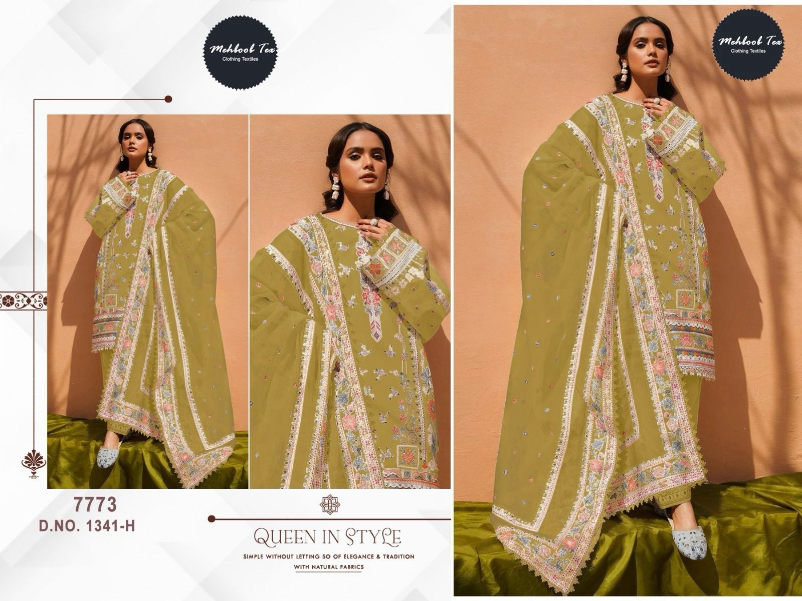 Mehbbob tex  7773 (1341) Pakistani Cotton Prinet Eid Sparkal Suit