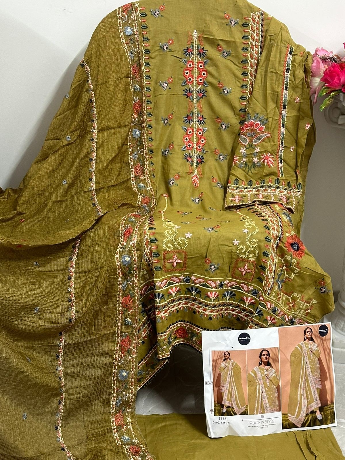 Mehbbob tex  7773 (1341) Pakistani Cotton Prinet Eid Sparkal Suit