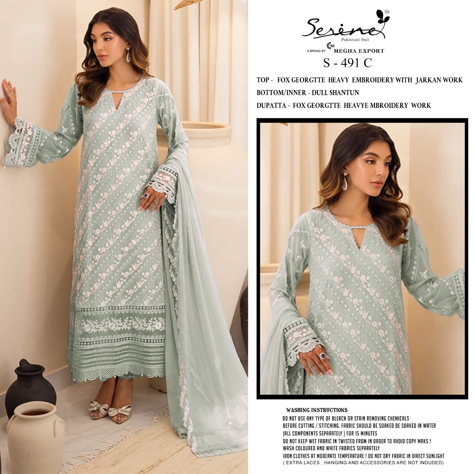 SERINE S-491 PAKISTANI HEAVY FOX GEORGTTE SALWAR SUIT